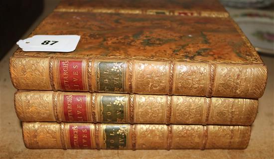 Dryden, John - Plutarchs Lives, 6 vols, 8vo, tree calf, London 1758